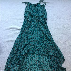 Forever 21 Teal Leopard Dress S